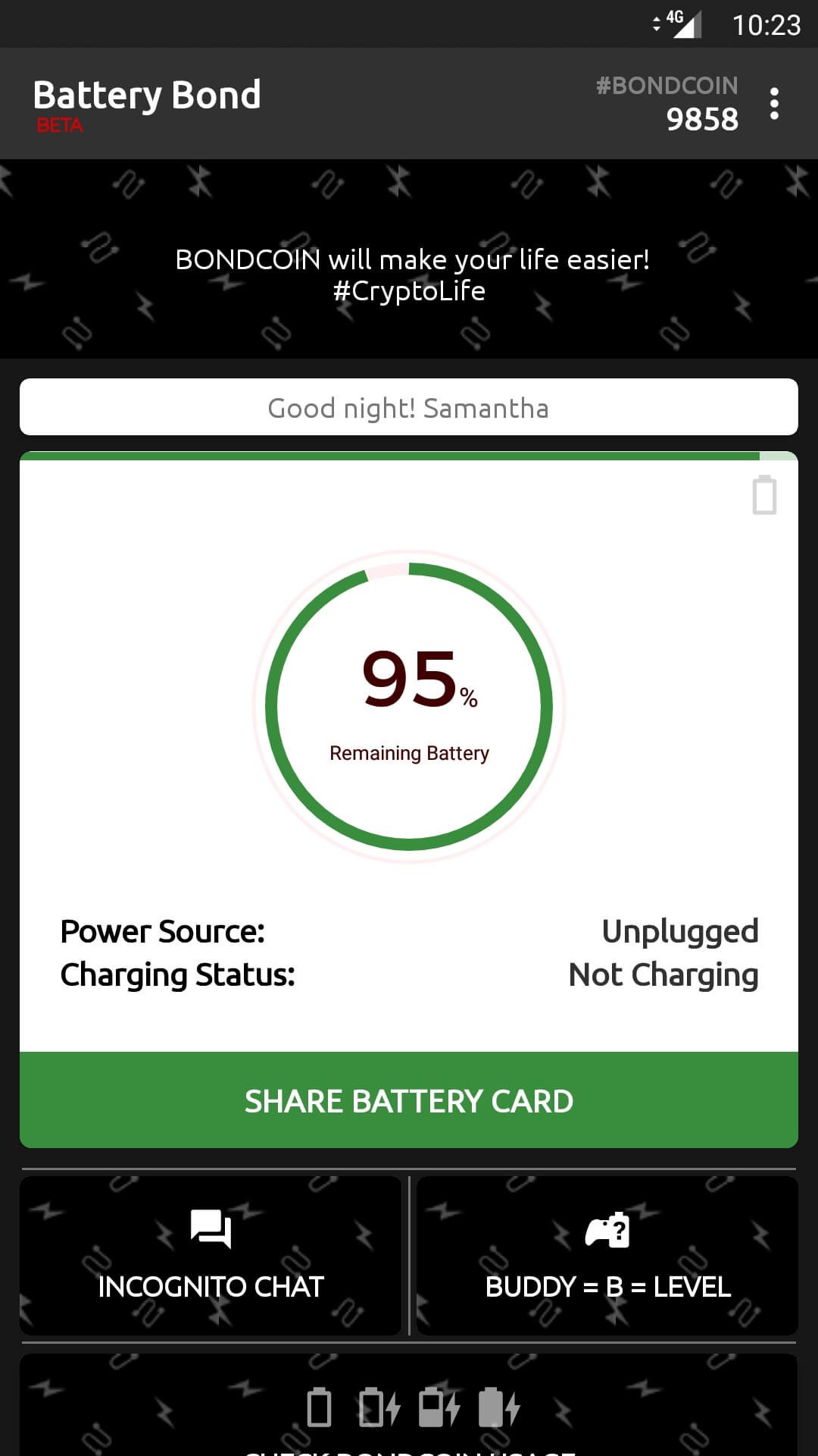 Battery Bond App - Friends List