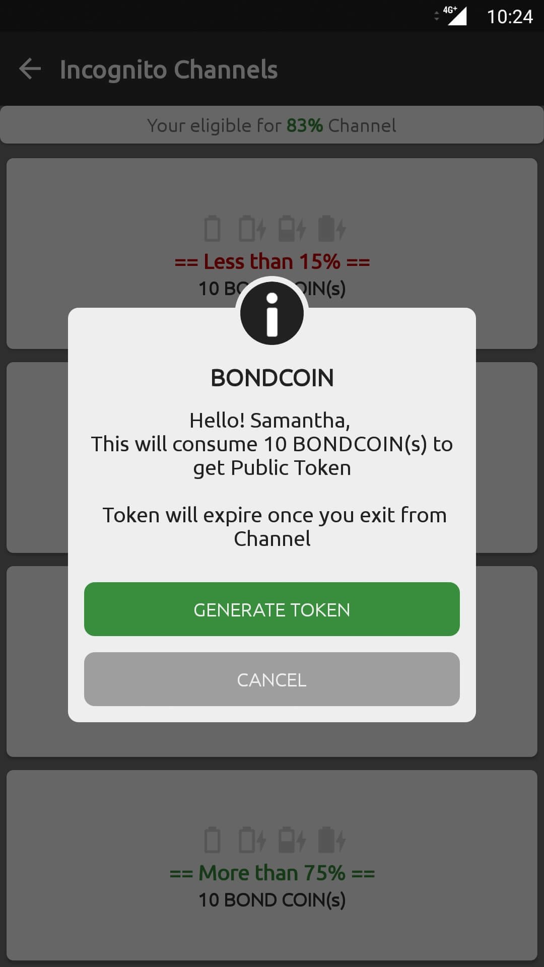 Battery Bond App - BONDCOIN Wallet